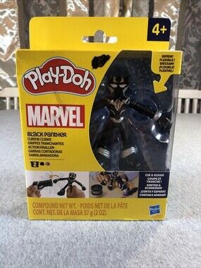 Play-Doh Marvel BLACK PANTHER Cutting Claws Playset Bendy Action Figure NEW